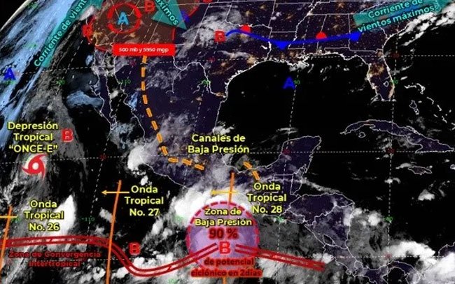 Ciclón tropical se formará en las costas de Oaxaca