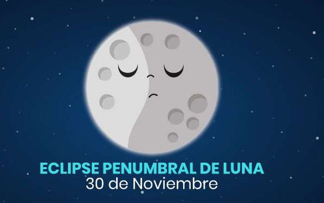 El 30 de noviembre habrá eclipse penumbral de Luna