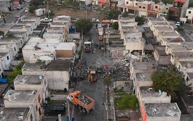 Familias sin hogar tras explosión de pirotecnia en Pesquería, NL
